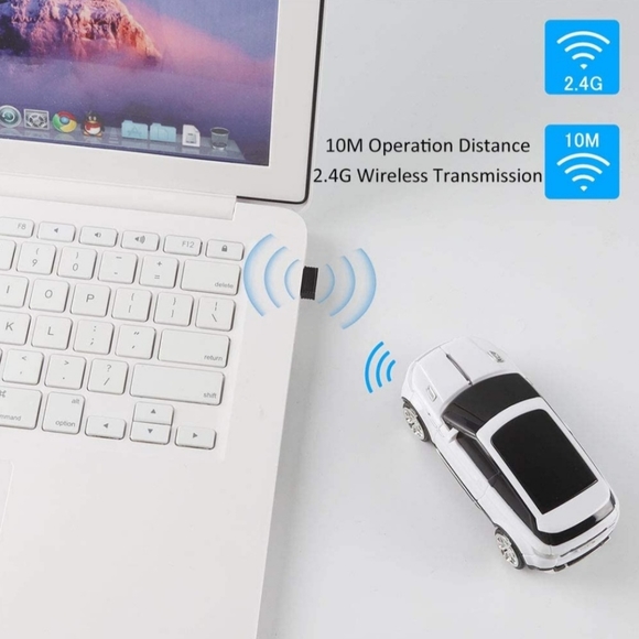 🔴NWT CHUYI SUV-Style Wireless Mouse (White)  - Picture 3 of 6